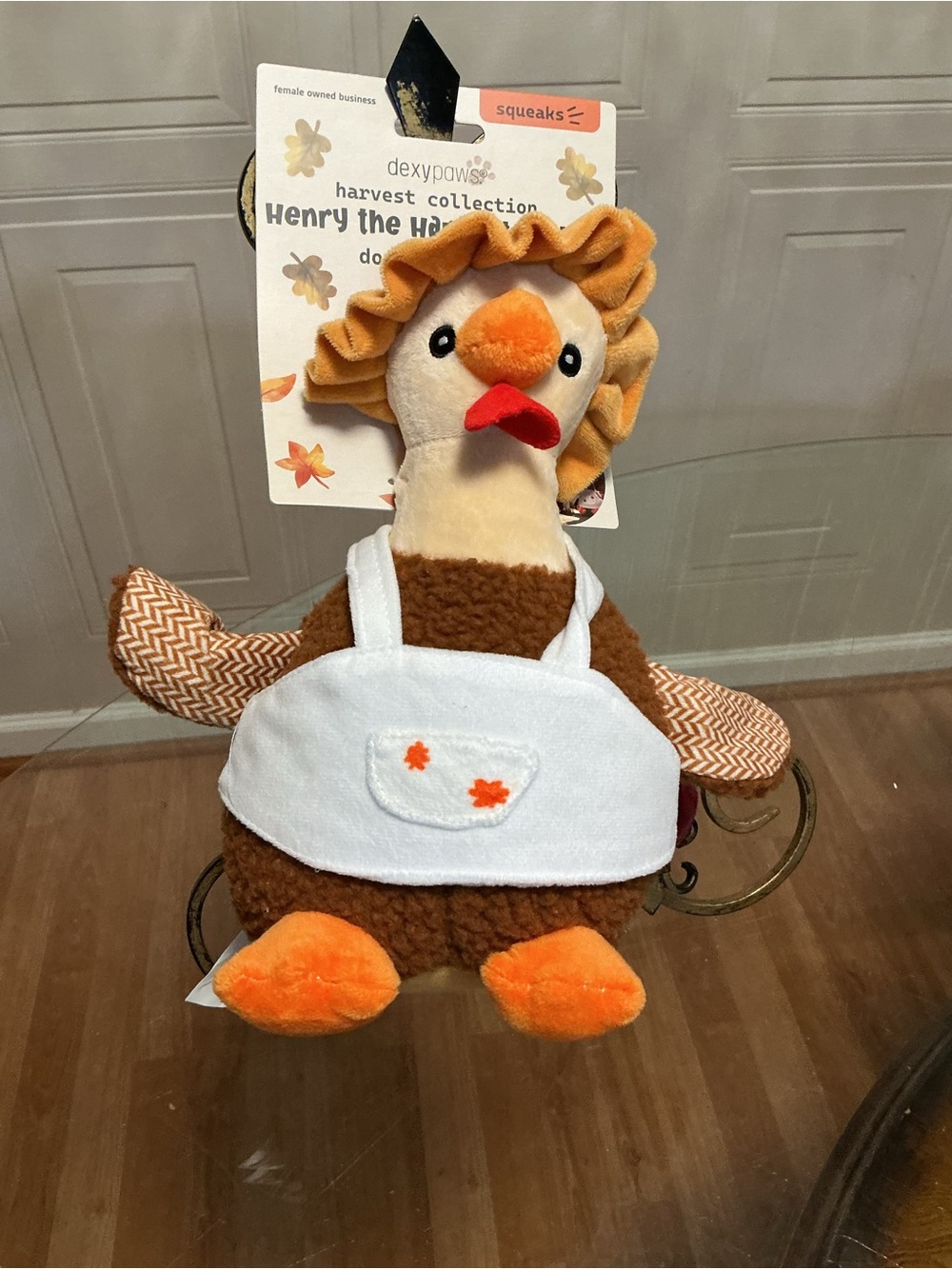 DexyPaws 10" Autumn Turkey Dog Toy w/Squeaker & Crinkle, Thanksgiving Gift New